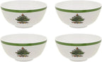 Spode Christmas Tree 12-Piece Melamine Dinnerware Set - Seasonal Dinnerware for Holiday Gatherings, Service for 4, Dishwasher Safe with Festive Christmas Tree Motif, Shatterproof & Durable Dishes