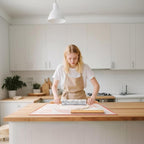 WORHE Marble Rolling Pin with Non-Stick Silicone Mat & Wood Base, 16.9-Inch Heavy Weight Dough Roller for Pizza Crust, Cookies, Pasta, Fondant, Pastry Polished Non-Stick Surface White (WH076)