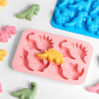 JOERSH 4Pcs Dinosaur Silicone Candy Molds Gummy Dinosaur Molds 8-Cavity Shaped with T-rex, Stegosaurus, Triceratops, Brontosaurus, Non-Stick for Chocolate, Cookie, Snacks, Cake Decorations