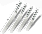 NewlineNY Professional Baker’s All Stainless Steel 4 Spatula Set – 6” 8” 10” and 12” Offset Blades for Better Icing Frosting Decorating