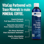 VitaCup Mineral Coffee Pods with Trace Minerals, Hydrate, Replenish & Restore, Sea Minerals, Electrolytes, Organic Coffee, Medium Dark Roast, Single Serve Pod Compatible with Keurig K-Cup Brewers,32Ct
