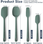 4 Pieces Silicone Spatula Set, Food Grade Rubber Spatula, Upgrade Strong Handle with Ergonomic Grip, Heat Resistant for Nonstick Cookware, Cooking
