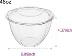 [48 oz. 150 Sets Clear Plastic Salad Bowls with Airtight Lids Disposable To Go Mixing Containers Serving for Fruit, Quinoa, Lunch and Meal Prep