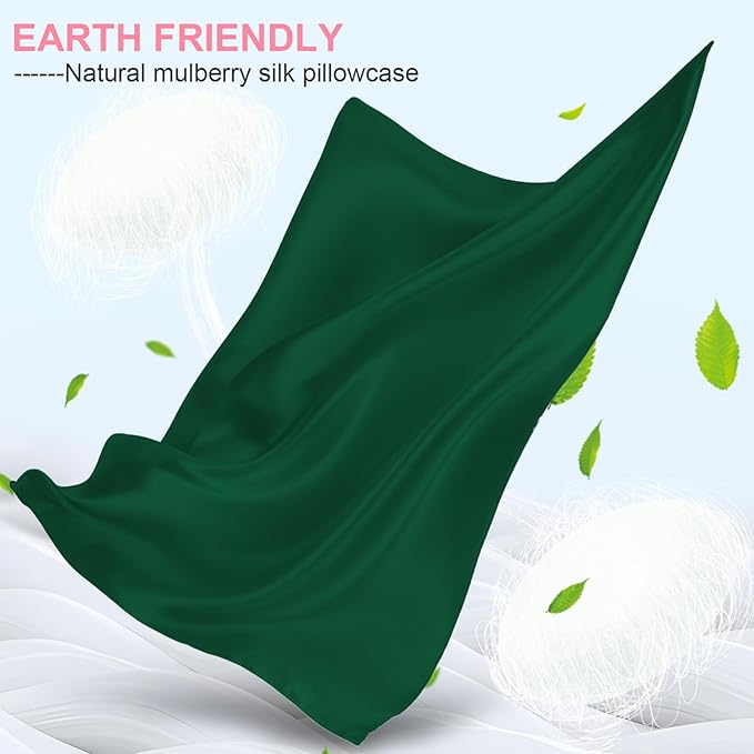 Mulberry Silk Pillow Cases 2 Pack King Size 20x36 Inches with Hidden Zipper, Ultra Smooth and Soft Breathable Cooling Silk Satin Pillowcase Set of 2, Better for Hair and Skin, Gifts for Women Men