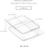 BINO | Plastic Storage Bins, X-Small - 5 Pack | THE LUCID COLLECTION | Multi-Use Built-In Handles BPA-Free Clear Storage Containers | Fridge Organizer | Pantry & Home Organization