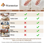 Warmstar Clear Table Cover Protector 16 x 60 Inch,1.5mm Thick Plastic Table Cover Rectangle,PVC Clear Table Protector,Desk Protector Mat for Kitchen, Dresser, Writing Desk，Dining Room Table