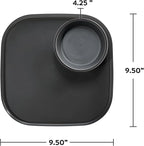 madesmart Dipware Reusable Dining Plate/Serving Tray for Appetizers and Snacks, Food-Safe Appetizer Serving Platter with Removable Dip Bowl, Carbon