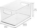 iDesign Stackable Pantry Bins, 2 Small, 2 Medium, and 2 Large Bins, 6 Pack, Clear, Made in USA