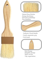 Durable Pastry Basting Brush - Natural Bristle BBQ Brush for Oil & Sauce, Wooden Handle Food Brush for Baking & Cooking - 1", "1 1/2 Inch, 3 Pack