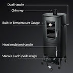 Propane Smoker, Vertical Smoker with Three Removable Shelves,Outdoor Grills & Smokers with Thermometer for BBQ, Backyard,Black…