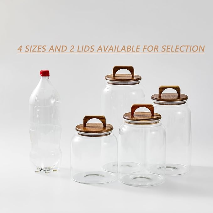Sweejar Glass Jars for Laundry Room Organization, 90 ounce Laundry Pods Container, Glass Food Storage Jars with Airtight Lid, 1 Pack, Hand Lid