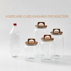 Sweejar Large Glass Candy Jar with Wooden Lid, 1 Gallon Glass Canister with Airtight Lid for Sugar/Flour Storage - 1 Pack