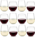 Libbey Stemless Wine Glasses Set of 12, Dishwasher Safe Set Of Wine Glasses, Perfect for Cocktails, Water, and Outdoor Glassware