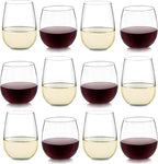 Libbey Stemless Wine Glasses Set of 12, Dishwasher Safe Set Of Wine Glasses, Perfect for Cocktails, Water, and Outdoor Glassware
