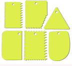 Cake Scraper, Cake Smoother Scraper Set, Dough Scraper Icing Scraper Polisher Tool, Cake Decorating Comb, Icing Smoother Plastic Sawtooth Cake Icing Kitchen Baking Cake Edge (Green)