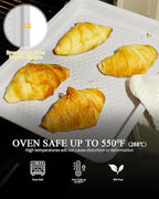 Nonstick Ceramic Baking Sheet with Rack, 2-Pack 13x9 Quarter Sheet Pan, Non-Toxic, PTFE & PFOA Free, Warp-Free, Oven Safe 550°F, Dishwasher Safe, Aluminized Steel, Gray Yellow