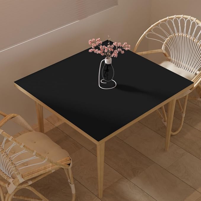 Leather Table Cover,1.8mm Thick,40x40 Inch Table Protector,Table Protector for Dining Room Table,Dining Table Cover,Table Cover Protector.(Black+Gray,40x40)