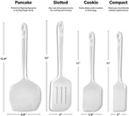 New DI ORO Seamless Series Moda 4-Piece Silicone Turner Spatula Set - 600°F Heat-Resistant Flexible Kitchen Spatulas for Nonstick Cookware - Flippers for Eggs & Pancakes - Utensils for Cooking (Stone)
