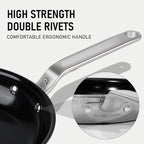 10 Inch Ceramic Non Stick Frying Pans - 5 Ply Stainless Clad Nonstick Skillet, Toxic, PTFE & PFOA FREE, Professional Cookware for Induction, All Stoves and Oven up to 650°F