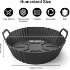 Round Silicone Air Fryer Liners 3Pack, Ninja AF101 & AF161 Silicone Liners for 4-5.3QT, Reusable Air Fryer Accessories Food Grade Liners, Compatible with Ninja, COSORI, Tefal, Bear, Chefman