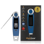 Finaltouch X10 Instant Read Digital Meat Thermometer NSF Certified Waterproof Professional for Cooking Grilling BBQ Baking Candy Oil with Rotating Probe and Backlit Display (Royal Navy)