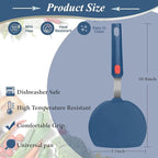 Silicone Spatula, Heat Resistant Kitchen Utensils for Non-Stick Cookware, Wide Slotted Pancake Spatulas Turner with Seamless Thin Edges for Egg, Omelette, Fish Slice (Half-Round Spatula)