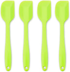 Silicone Spatula 4-piece Set, Heat-Resistant Non-stick Rubber Spatulas with Stainless Steel Core, Green