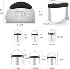 Stainless Steel Biscuit Cutter Set Pastry Scraper and Dough Blender Sturdy & Long-Lasting with Ergonomic Rubber Grip Professional Baking Dough Tools, Gift Package 4 Pcs/Set
