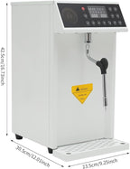 Commercial Milk Frother, 8L Automatic Milk Foam Machine Electric Steam Milk Frothing Machine Coffee Milk Foam Machine Steamer with LED Display for Tea Coffee Shop