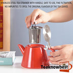 Ceramic teapot, 19oz Tea pot for loose leaf tea, Tea infuser pot with Removable 18/8 Stainless Steel Infuser and teaspoon, Suitable for 1-2 people to brew tea or coffee (pink)
