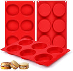 CAKETIME Muffin Top Pan, Silicone Egg Molds for Breakfast Sandwiches 3 Inch Round Silicone Baking Molds for Baking English Muffins, Whoopie Pies, Corn Bread, Egg Bites, Tarts 3 Pack