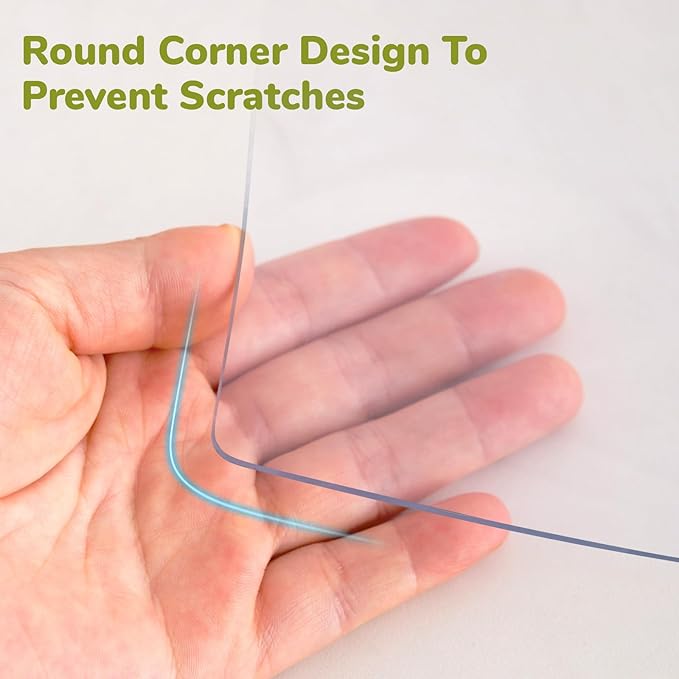 42 x 78 Inch Clear Table Cover Protector, Clear Table Protector for Dining Room Table, 1.5mm Plastic Table Cover, Waterproof Table Pad for Kitchen, Office