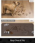 Pet Feeding Mat-Absorbent Dog Mat for Food and Water Bowl-No Stains Quick Dry Water Dispenser Mat-Dog Accessories Pet Supplies-Bowl for Messy Drinkers（Brown,16"x24"