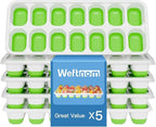 Ice Cube Tray with Lid 5 Pack, 60 Cubes Silicone Ice Cube Trays for Freezer, BPA-Free Easy Release Ice Molds, Stackable Dishwasher Safe Ice Cube Trays for Cocktails, Coffee & Drinks