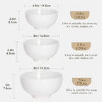 MALACASA 26 Oz Porcelain Soup Bowls Set of 4, White Ceramic Bowls for Kitchen, Cereal Bowl for Oatmeal, Fruit, Salad, Ramen and Rice Bowl -Dishwasher & Microwave Safe Bowls