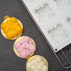 Restaurantware Pastry Tek 6 Cavity Cloud Molds, 10 Oven-Ready Bubble Cake Molds - Flexible, Freezable, White Silicone, Easy Release, For Baking
