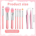 9 Pieces Candy Cookie Decoration Brush, Cake Decorating Tool Set Pastry Brush and Stainless Steel Pasta Tweezers or Baking Fondant DIY Cake Sugar(Pink Color)