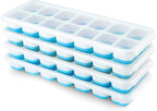 Ice Cube Trays 4 Pack, Airabc Silicone Ice Cube Trays with Removable Lid, Easy-Release Flexible 14-cube Ice Trays, LFGB Certified and BPA Free, Stackable Ice Trays with Covers for Cocktail, Freezer