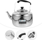 Cabilock 6L Stainless Steel Whistling Tea Kettle Large Capacity Stove Top Water Pot with Ergonomic Handle for Home Kitchen
