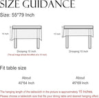 ISAENNE Designer Grayish Green Linen Rectangular Tablecloth,Floral Stain Resistant Table Cloth,Fall Vintage Decor Tablecloths for Dining Thanksgiving Kitchen Party,55"*79"-Andrew A