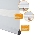 Persilux Cordless Zebra Blinds for Windows Free-Stop Roller Shades for Windows (33.5" W x 72" H, White) Dual Layer Window Treatments Room Darkening Roller Blinds for Home, Office and Kitchen