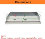 Universal Stainless Steel Griddle Flat Top Plate Grill-Top Griddle Pan with Even Heating Cross Bracing for BBQ Charcoal/Gas Grills, Camping, Tailgating, and Parties (17"*13")