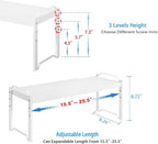 3 Pack Kitchen Cabinet Organizer Shelf, Stackable Expandable Shelves Organizers for Kitchen Cabinet Countertop Storage, Adjustable Counter Cupboard Pantry Organizer Shelf Rack Stand, Length:25.5 Inch