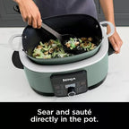 Ninja Foodi PossibleCooker PRO 14-in-1 8.5 Qt Multi-Cooker – Replaces 14 Tools, Nonstick Pot, Glass Lid & Integrated Spoon (Sage Green)