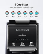 Hot & Iced Single Serve Coffee Maker, K Cup Pod Coffee Maker Compatible with Grounds, Reusable Filter, 6–16oz Brew Sizes, Large 40oz Water Tank, Easy to Use, Black