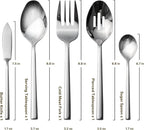 Alata Potter 45-Piece Forged Stainless Steel Flatware Set Cutlery Set,Service for 8,Silver Finish,Dishwasher Safe