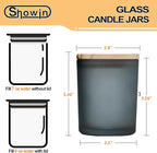 Thick Candle Jars for Making Candles 12 Pcs, 7 OZ Empty Jars with Wood Lids for Candle Making, Sample Container, Frosted Grey