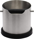 Espresso Knock Box, Capacity 60.8oz/1800ML Stainless Steel Coffee Grounds Container Waste Bin Coffee Tools for Barista and Non-slip Base (Silver)