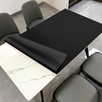 Table Mat - 32x54 Inch Waterproof Easy to Clean Can Conceal Flaws Protector The Table Top from Scratches Used for Dining (Black+Black 32x54)