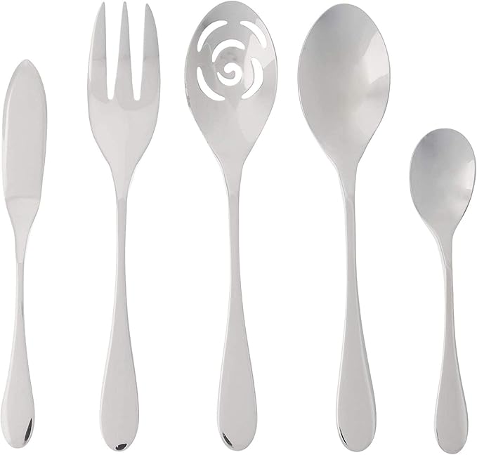 KNORK's Original Flatware Set - 45 Piece Glossy Silverware Set with Knork Forks - Durable and Stylish Knork Flatware Set for Everyday Use, Service for 8